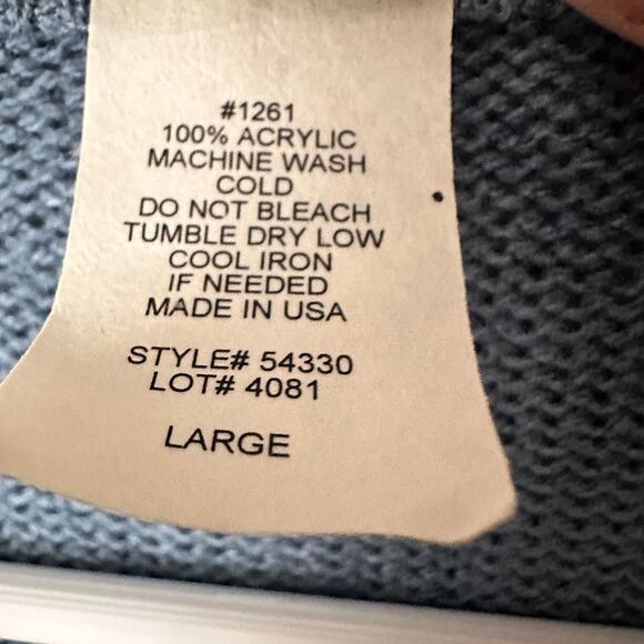 Willow Ridge Knit Sweater Vest Womens LARGE Vintage Blue Preppy 90s Twee Classic - Picture 7 of 8